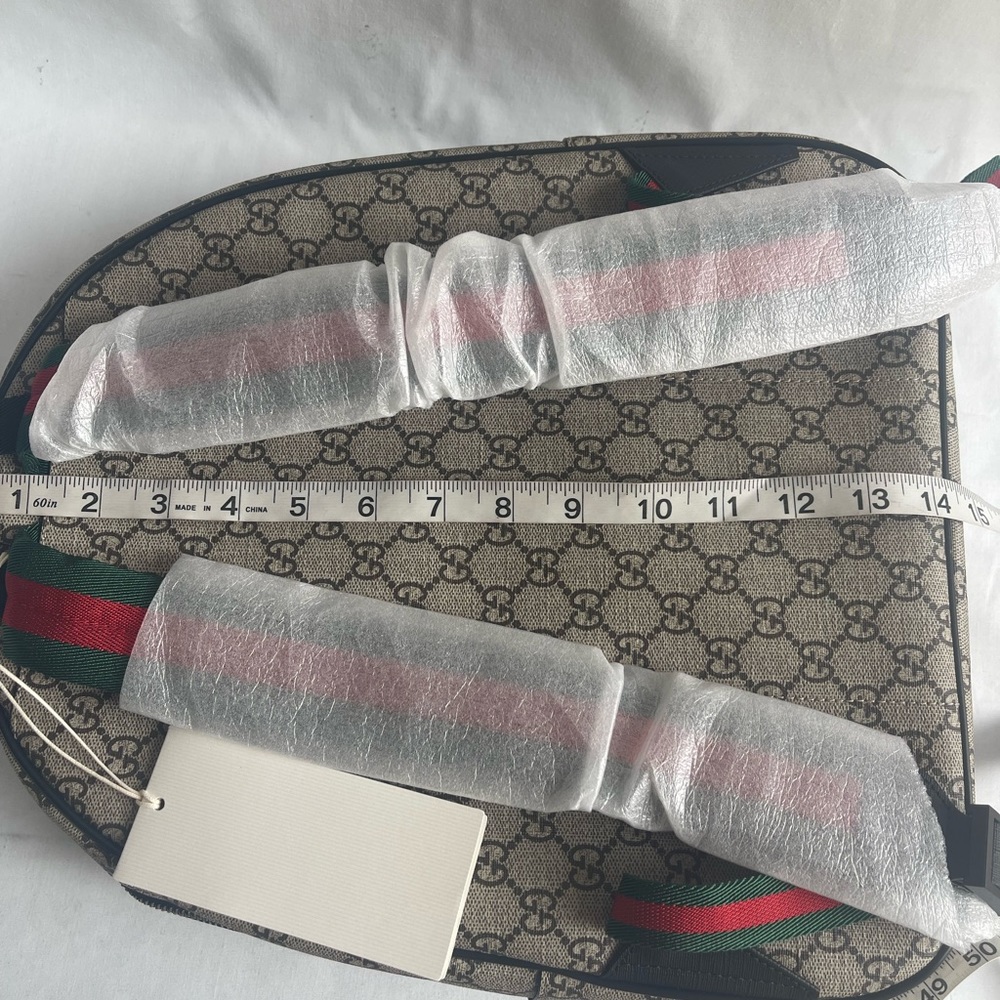 COPY - $1290 Gucci Brown Coated Canvas Punky FriendGRG Web Straps Backpack 4335… - Picture 10 of 17